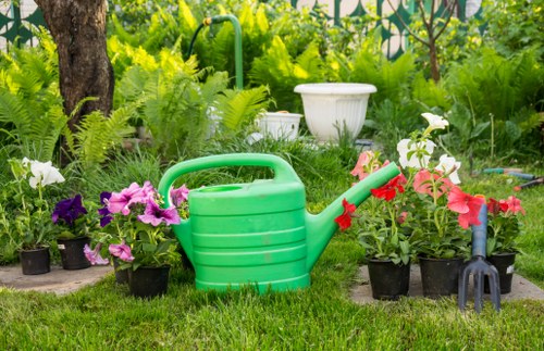 Gardeners Southgate working safely in a residential garden