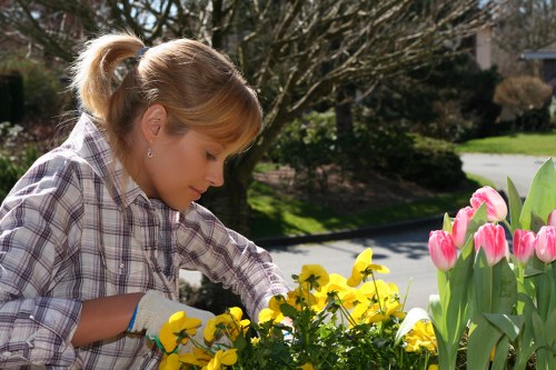 Safe handling of gardening tools during outdoor work